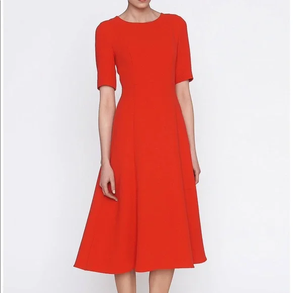 LK Bennett Orange Midi Dress - Picture 3 of 7